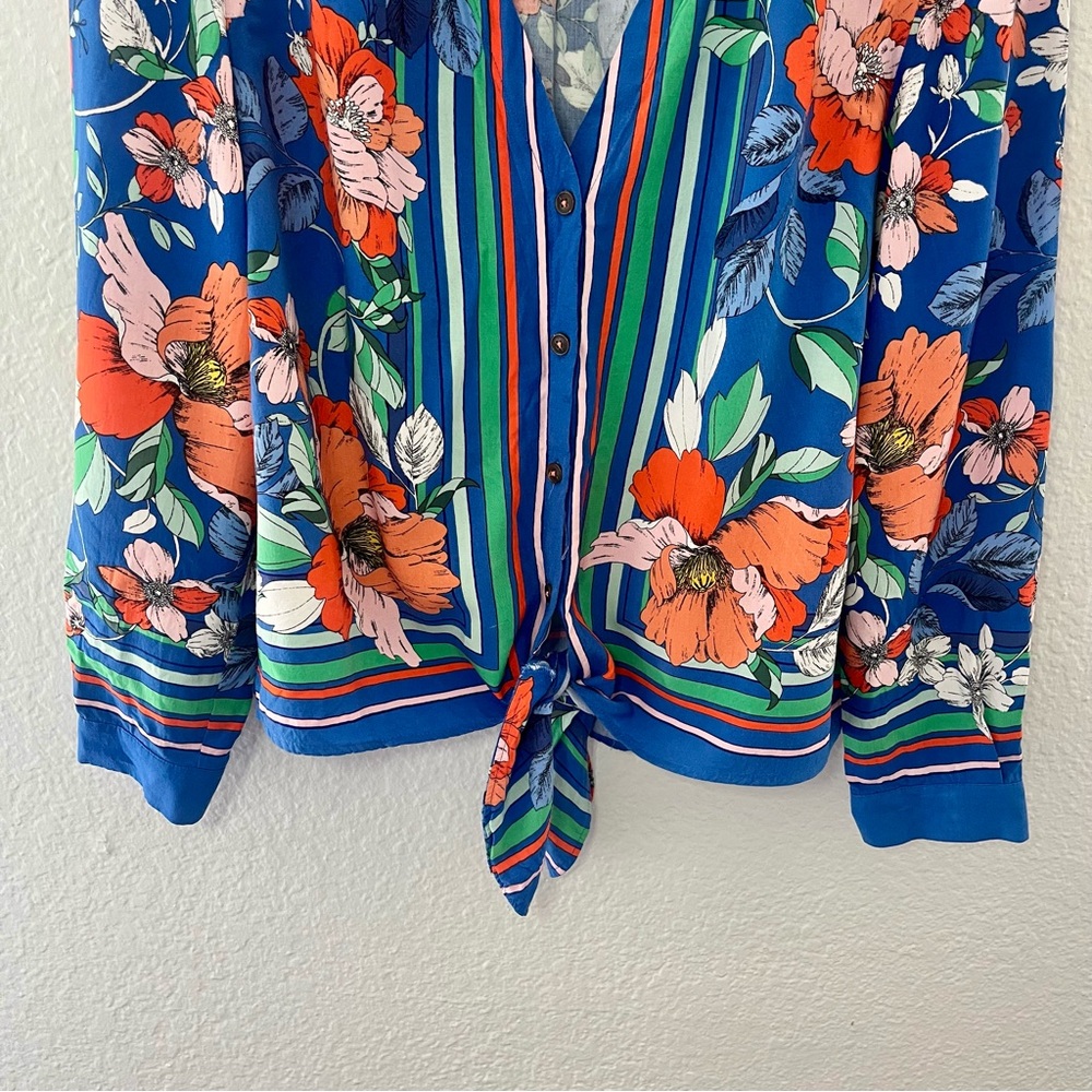 Anthropologie Maeve Elan Scarf Printed Blouse Size 6 - Picture 6 of 16